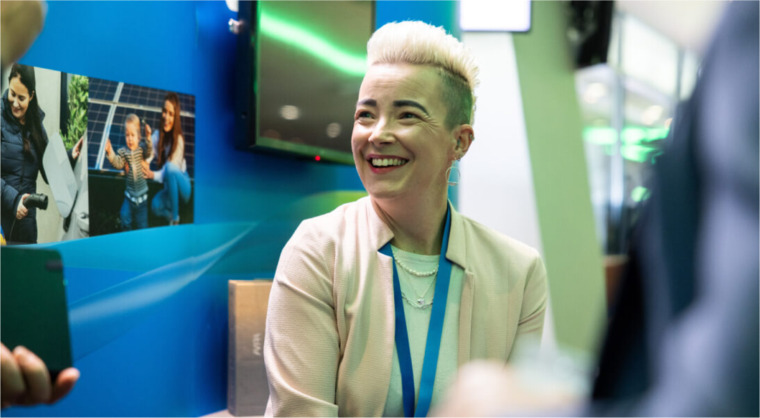 Woman smiling at an ESB Networks stakeholder event