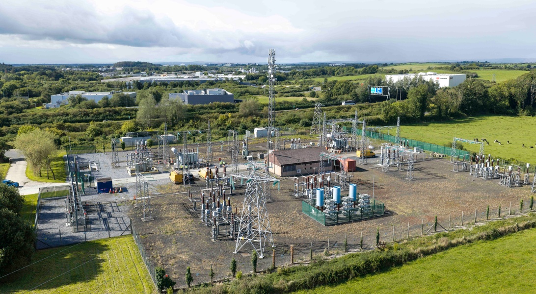 Aerial view of ESB Networks' Drumline 110kV station