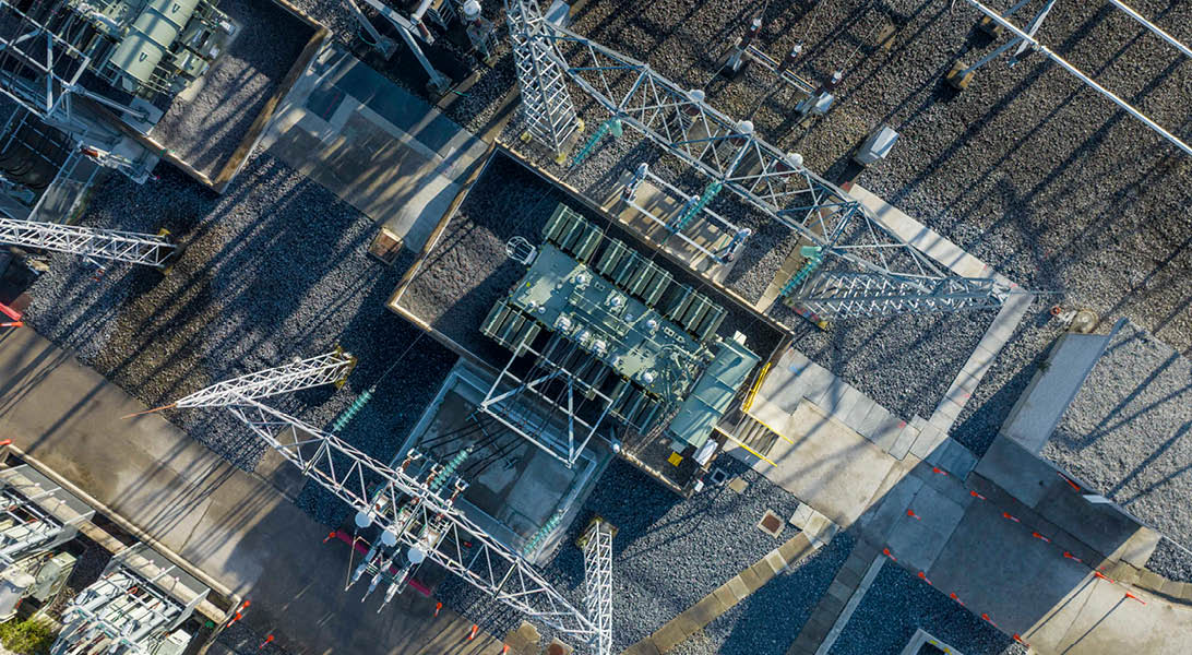 Overhead image of substation